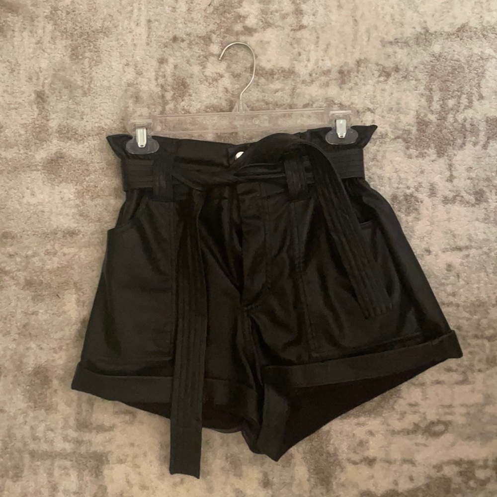 Leather shorts